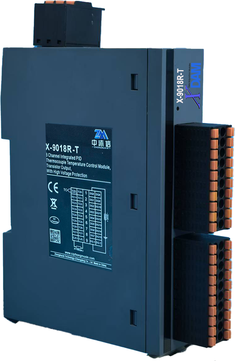 X-9018R-T 8路集成PID热电偶温控模块, 晶体管输出，带高电压保护